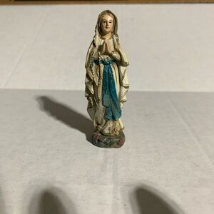 Religious Figurine with Blue and Cream Robe
